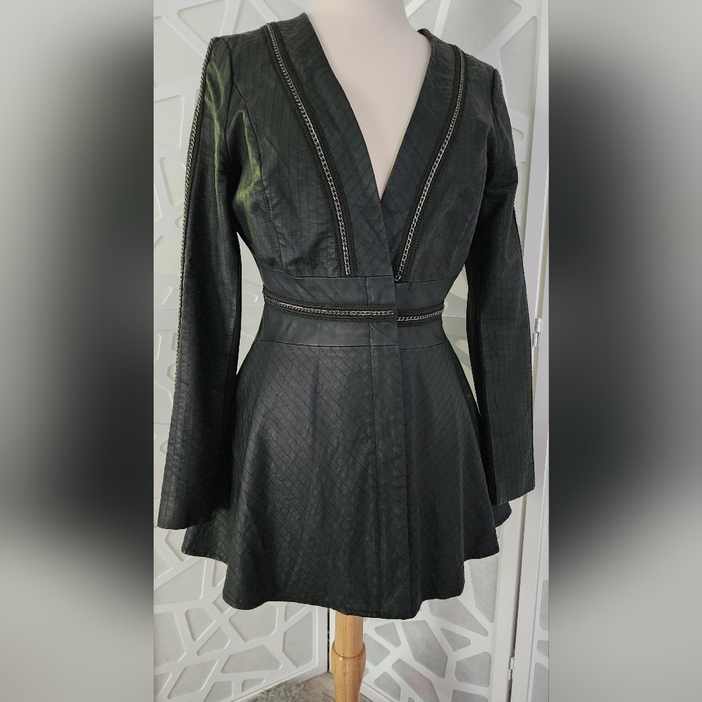 Black and Chain Leather Jacket